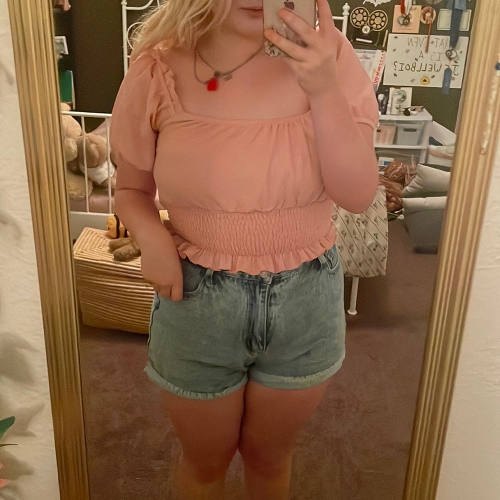 Pink Brave Soul Puff Sleeve Blouse
